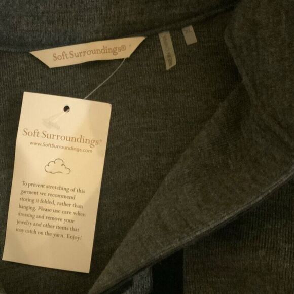 Soft Surroundings Womens XL Runway Pullover Velvet Trim Tunic Wool Sweater Knit - Picture 13 of 13